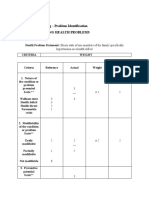 Family Health Nursing - Problem Identification Scale For Ranking Health Problems