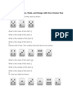 Mean, Median, Mode, and Range With Dice Answer Key