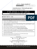 Distance Learning Programme: Ntse (Stage-Ii) Test Series