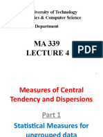 Lecture 4 Measure of Central Tendency Ungrouped Freq Dist