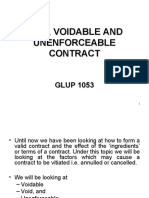 Void, Voidable and Unenforceable Contract 2019