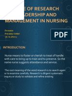 Role of Research Leadership and Management in Nursing