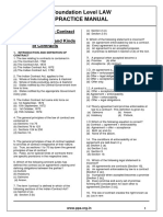 Foundation Level LAW Practice Manual: Part: - 1 The Indian Contract Act, 1872 Chapter 1:-Nature and Kinds of Contracts