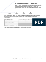 Verbal Ability Word Relationships - Practice Test 1: A B C D