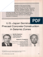 US - Japan Seminar On Precast Concrete Construction in Seismic Zones