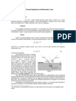 The Fresnel Equations and Brewster's Law: Equipment