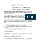 UNIT 5 Working Capital Financing