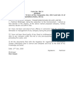 Form No. Inc-9 Affidavit (Pursuant To Section 7 (1) (C) of The Companies Act, 2013 and Rule 15 of Thecompanies (Incorporation) Rules, 2014)