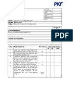 Audit Program: Provision Against Long Term Deposits Against Utilities