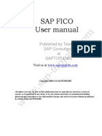 Sap Fico User Manual: Published by Team of SAP Consultants at Saptopjobs