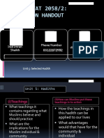 ISLAMIYAT 2058/2: Revision Handout: Irad Imran Shaikh Phone Number