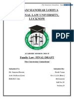 Dr. Ram Manohar Lohiya National Law University, Lucknow: Family Law: FINAL DRAFT