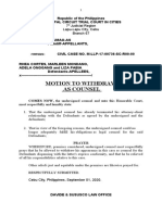 Motion To Withdraw As Counsel: 7 Judicial Region Lapu-Lapu City, Cebu Branch 67