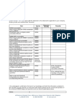 Generator Checklist: Item System Response (Yes/No) Remarks