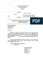 Notice of Filing of Deposition Sample