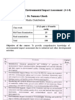 Course: CH 582, Environmental Impact Assessment (3-1-0) : Course Instructor: Dr. Sumana Ghosh