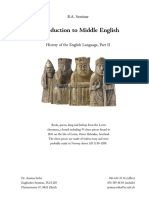 Introduction To Middle English: B.A. Seminar