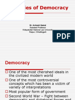 Theories of Democracy: Assistant Professor Hidayatullah National Law University Raipur, Chhattisgarh