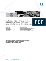 Production of Large Diameter Pipes Grade X 70 With High Toughness Using Acicular Ferrite Microstructures