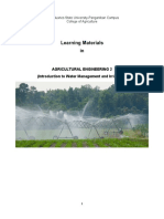 Learning Materials: Agricultural Engineering 2 (Introduction To Water Management and Irrigation)