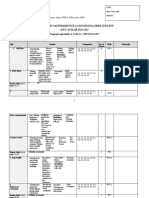 Planificare Calendaristică La Disciplina Limba Engleză ANUL ȘCOLAR 2020-2021 Programa Aprobată Cu O.M. Nr. 3393/28.02.2017