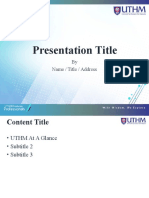 Presentation Title: by Name / Title / Address