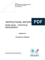 Instructional Materials For: Buma 20023: Strategic Management