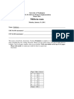 Midterm Exam: University of Washington CSE 331 Software Design & Implementation Winter 2011