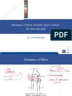 Mechanics of Elbow, Shoulder, Spinal Column, Hip, Knee and Ankle