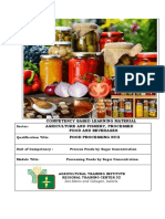 Competency Based Learning Material Agriculture and Fishery, Processed Food and Beverages Food Processing Ncii