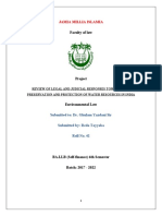 Environmental Law Assignment - Review of Legal and Judicial Responses Towards The Preservation and Protection of Water Resources in India