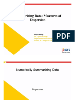 Summarizing Data-Measures of Dispersion