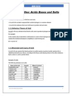 Chapter One: Acids Bases and Salts