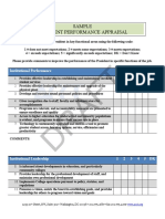 Sample President Performance Appraisal