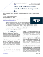 Connection of Stress and Job Satisfaction To Successful Organizational Stress Management: A Literature Review