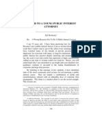 Letter To A Young Public Interest Attorney: - Sid Wolinsky