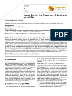 Obstacles and Problems Facing The Financing of Small and Medium Enterprises in KSA