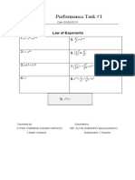 Performance Task #1: Law of Exponents