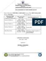 Department of Education: Individual Workweek Accomplishment Report