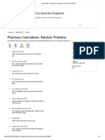 Pharmacy Calculations: Random Problems: Actimed by Generika Drugstore