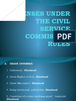 Offenses Under The Civil Service Commission Rules