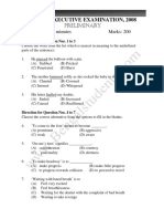 W.B.C.S Prelims 2008 (English Version) Question Paper