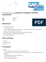 Sap Manufacturing Integration and Intelligence Sap Mii Fundamentals