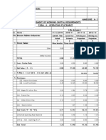 Assessment of Working Capital Requirements Form - Ii: Operating Statement