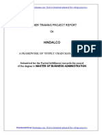 Hindalco - Supply Chain Framework - MBA Operations Summer Training Project Report PDF Download