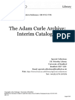 The Adam Curle Archive: Interim Catalogue: Archive Reference: GB 0532 CUR