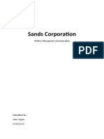 Sands Corporation: Written Managerial Communication