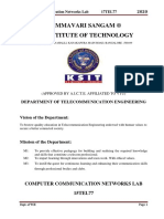 Kammavari Sangam ® K.S.Institute of Technology: Computer Communication Networks Lab 15TEL77