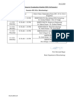 Revised End-Semester Examination Schedule 2020 (3rd Semester) Semester-III (M.Sc. Biotechnology)