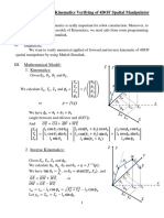 Forward and Inverse Kinematics of 4DOF Spatial Manipulator Verifying